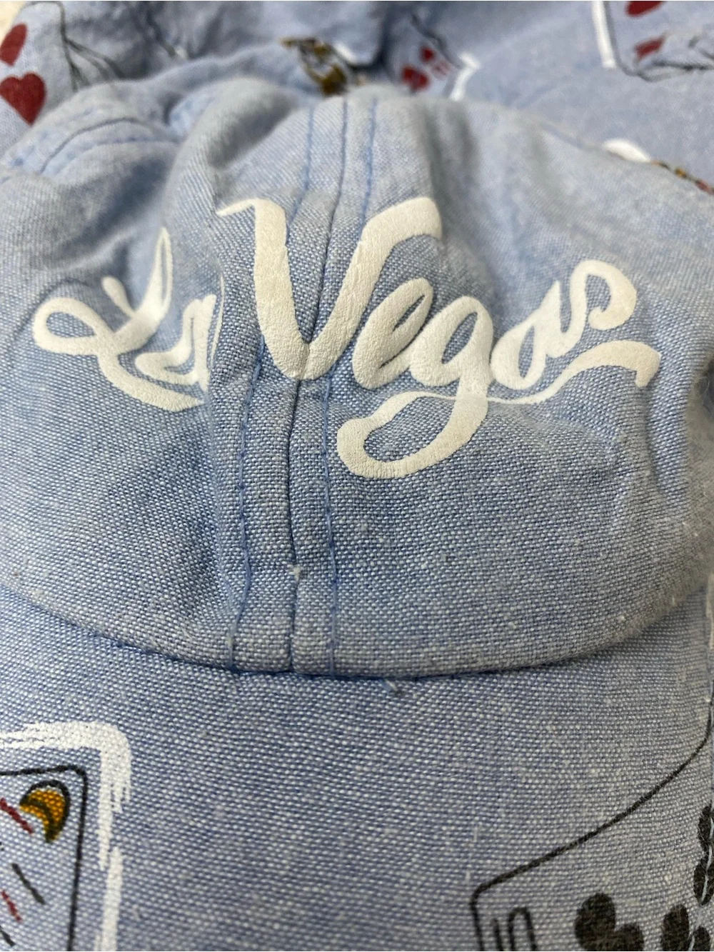 Vintage 90s Las Vegas Hat Triangle Headwear All Over Print Playing Cards Cap Mad